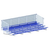 27 FT (5 Row - Single Foot Plank with Chain Link Rail) - Enclosed (Powder Coated) Bleacher