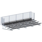 27 FT (5 Row - Single Foot Plank with Guard Rail) - Enclosed (Powder Coated) Bleacher