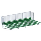 27 FT (5 Row - Single Foot Plank with Guard Rail) - Enclosed  (Powder Coated) Bleacher