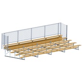 27 FT (5 Row - Single Foot Plank with Guard Rail) - Enclosed (Powder Coated) Bleacher