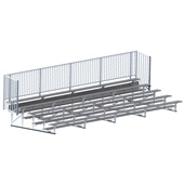 27 FT (5 Row - Single Foot Plank with Guard Rail) - Enclosed  (Powder Coated) Bleacher