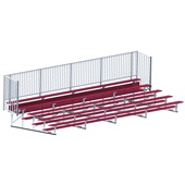 27 FT (5 Row - Single Foot Plank with Guard Rail) - Enclosed  (Powder Coated) Bleacher