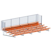 27 FT (5 Row - Single Foot Plank with Guard Rail) - Enclosed (Powder Coated) Bleacher
