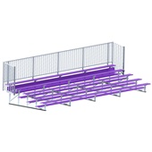 27 FT (5 Row - Single Foot Plank with Guard Rail) - Enclosed  (Powder Coated) Bleacher