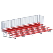 27 FT (5 Row - Single Foot Plank with Guard Rail) - Enclosed  (Powder Coated) Bleacher