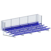 27 FT (5 Row - Single Foot Plank with Guard Rail) - Enclosed  (Powder Coated) Bleacher