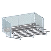 15 FT (5 Row - Single Foot Plank with Chain Link Rail) - Enclosed (Powder Coated) Bleacher