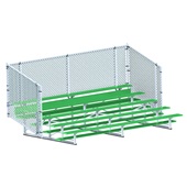 15 FT (5 Row - Single Foot Plank with Chain Link Rail) - Enclosed (Powder Coated) Bleacher