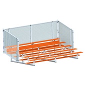 15 FT (5 Row - Single Foot Plank with Chain Link Rail) - Enclosed (Powder Coated) Bleacher