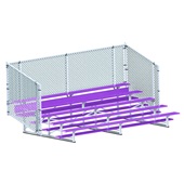 15 FT (5 Row - Single Foot Plank with Chain Link Rail) - Enclosed (Powder Coated) Bleacher