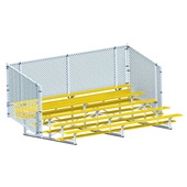 15 FT (5 Row - Single Foot Plank with Chain Link Rail) - Enclosed (Powder Coated) Bleacher