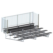 15 FT (5 Row - Single Foot Plank, with Guard Rail) - Enclosed (Powder Coated) Bleacher