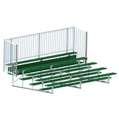 15 FT (5 Row - Single Foot Plank, with Guard Rail) - Enclosed  (Powder Coated) Bleacher