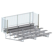 15 FT (5 Row - Single Foot Plank, with Guard Rail) - Enclosed  (Powder Coated) Bleacher