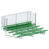 15 FT (5 Row - Single Foot Plank, with Guard Rail) - Enclosed (Powder Coated) Bleacher