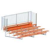 15 FT (5 Row - Single Foot Plank, with Guard Rail) - Enclosed (Powder Coated) Bleacher