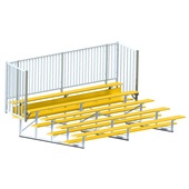 15 FT (5 Row - Single Foot Plank, with Guard Rail) - Enclosed (Powder Coated) Bleacher