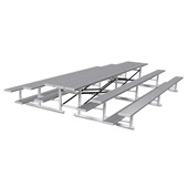 15 FT (3 Row - Single Foot Plank) - Back-To-Back (Powder Coated) Bleacher