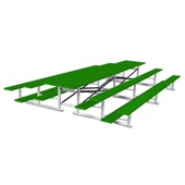 15 FT (3 Row - Single Foot Plank) - Back-To-Back (Powder Coated) Bleacher