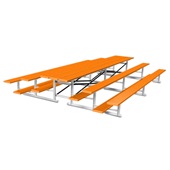 15 FT (3 Row - Single Foot Plank) - Back-To-Back (Powder Coated) Bleacher