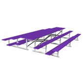 15 FT (3 Row - Single Foot Plank) - Back-To-Back (Powder Coated) Bleacher