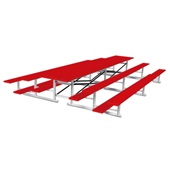 15 FT (3 Row - Single Foot Plank) - Back-To-Back (Powder Coated) Bleacher