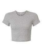 American Apparel Women's Baby Rib Cropped Tee BR210 HEATHER GREY Primary