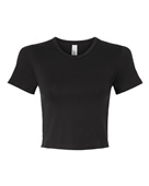American Apparel Women's Baby Rib Cropped Tee BR210 BLACK Primary