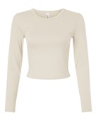 American Apparel Women's Baby Rib Long Sleeve Cropped Tee BR2107 BONE Primary