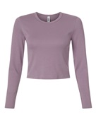 American Apparel Women's Baby Rib Long Sleeve Cropped Tee BR2107 SMOKEY VIOLET Primary