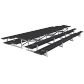 21 FT (3 Row - Double Foot Plank) - Back-To-Back (Powder Coated) Bleacher