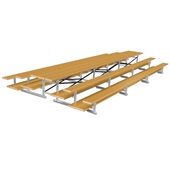 21 FT (3 Row - Double Foot Plank) - Back-To-Back (Powder Coated) Bleacher