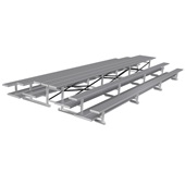 21 FT (3 Row - Double Foot Plank) - Back-To-Back (Powder Coated) Bleacher