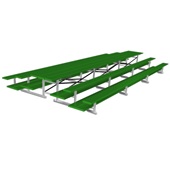 21 FT (3 Row - Double Foot Plank) - Back-To-Back (Powder Coated) Bleacher