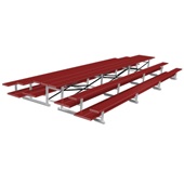 21 FT (3 Row - Double Foot Plank) - Back-To-Back (Powder Coated) Bleacher