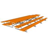 21 FT (3 Row - Double Foot Plank) - Back-To-Back (Powder Coated) Bleacher