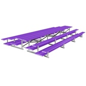 21 FT (3 Row - Double Foot Plank) - Back-To-Back (Powder Coated) Bleacher