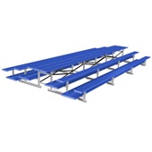 21 FT (3 Row - Double Foot Plank) - Back-To-Back (Powder Coated) Bleacher