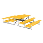 7.5 FT (3 Row - Double Foot Plank) - Back-To-Back (Powder Coated) Bleacher
