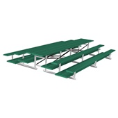 15 FT (3 Row - Double Foot Plank) - Back-To-Back (Powder Coated) Bleacher