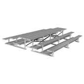 15 FT (3 Row - Double Foot Plank) - Back-To-Back (Powder Coated) Bleacher