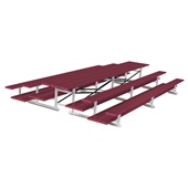 15 FT (3 Row - Double Foot Plank) - Back-To-Back (Powder Coated) Bleacher