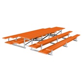 15 FT (3 Row - Double Foot Plank) - Back-To-Back (Powder Coated) Bleacher