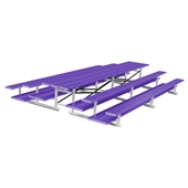 15 FT (3 Row - Double Foot Plank) - Back-To-Back (Powder Coated) Bleacher