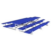 15 FT (3 Row - Double Foot Plank) - Back-To-Back (Powder Coated) Bleacher