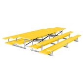 15 FT (3 Row - Double Foot Plank) - Back-To-Back (Powder Coated) Bleacher