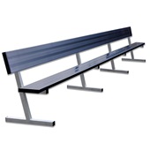 21 FT Player Bench with Seat Back - Portable  (Powder Coated)