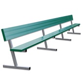21 FT Player Bench with Seat Back - Portable  (Powder Coated)