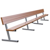 21 FT Player Bench with Seat Back - Portable  (Powder Coated)