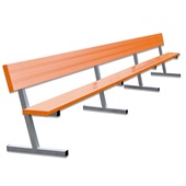 21 FT Player Bench with Seat Back - Portable  (Powder Coated)